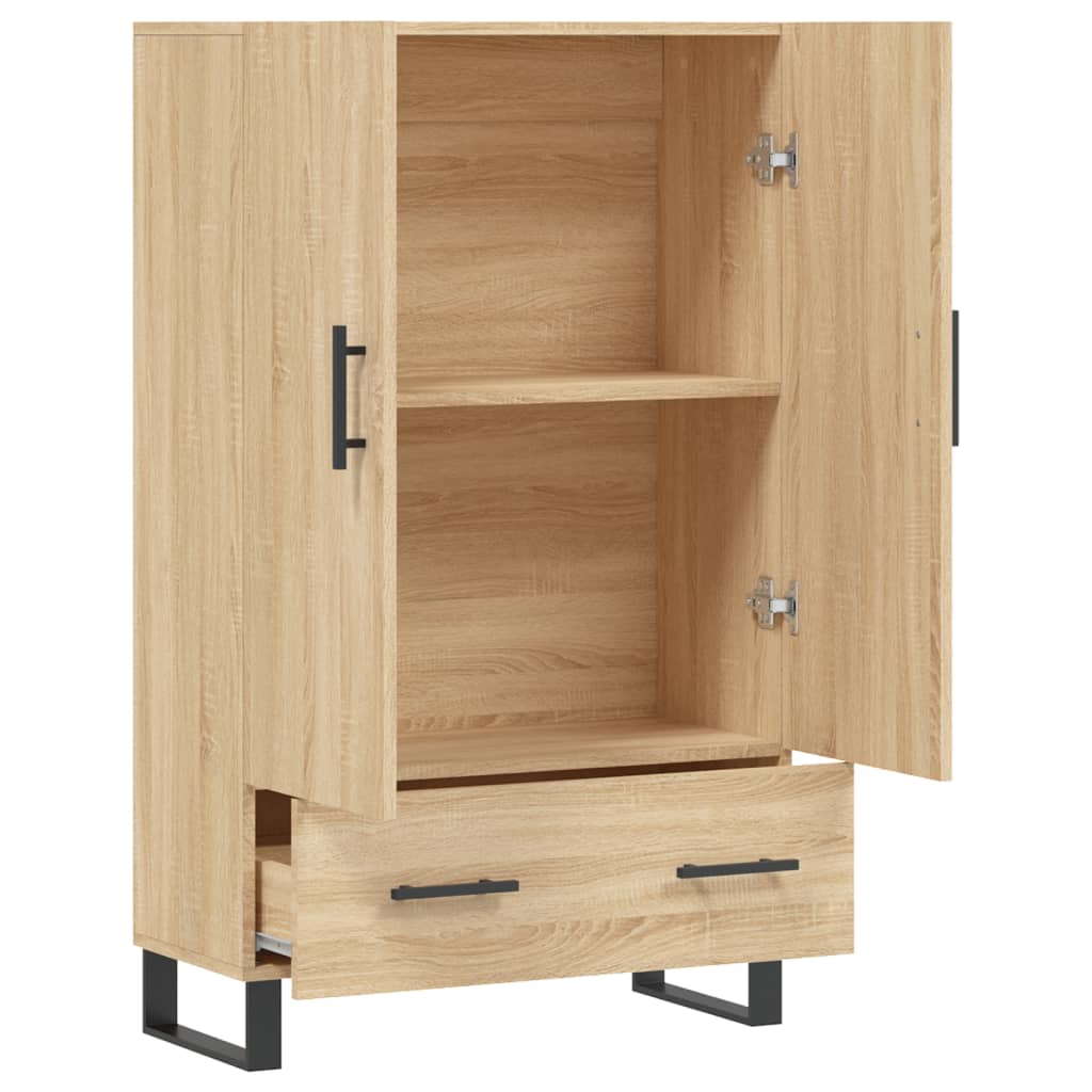 Armoire haute 69,5x31x115 cm en dérivé du bois, couleur chêne