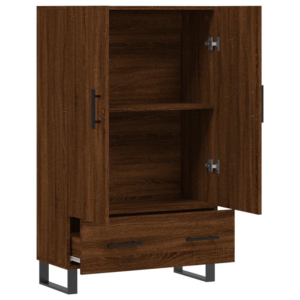 Armoire haute 69,5x31x115 cm en dérivé du bois, couleur chêne