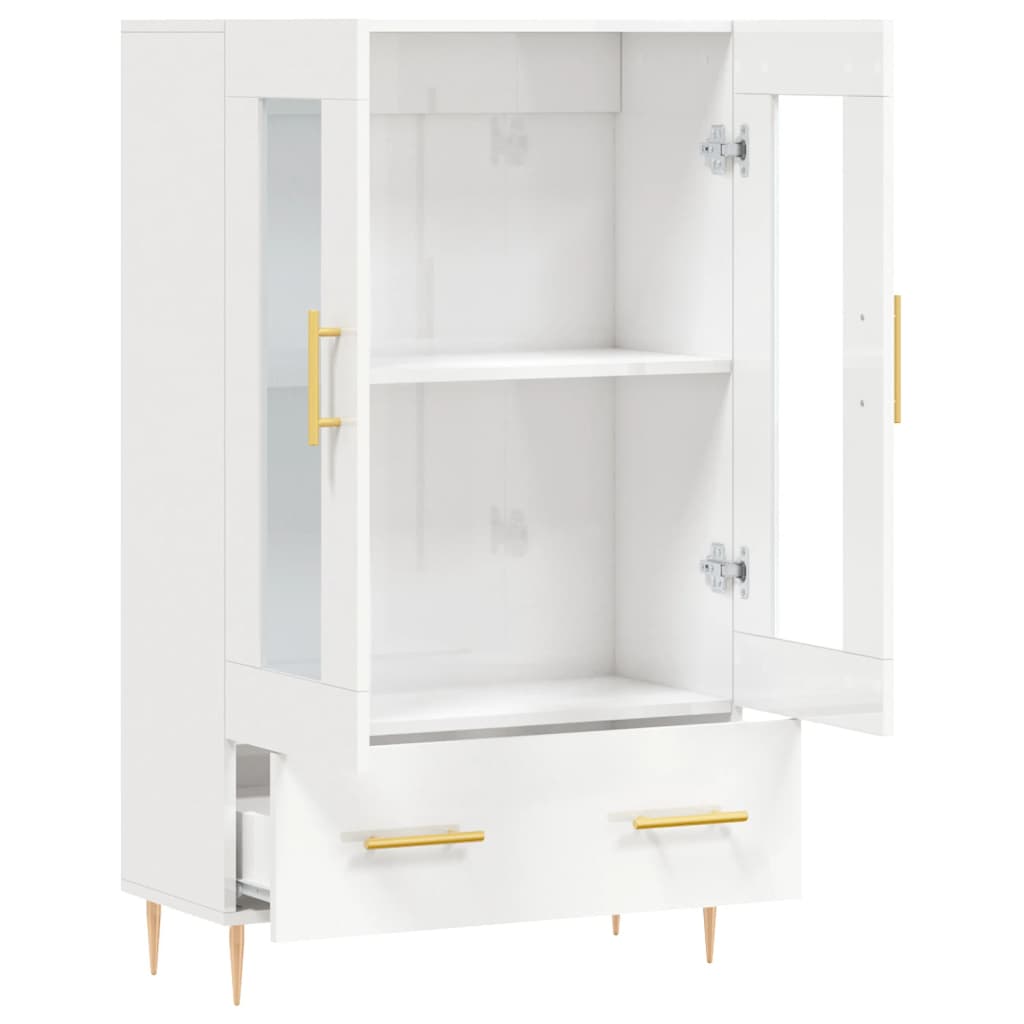 Armoire haute 69,5x31x115 cm en dérivé du bois, couleur chêne