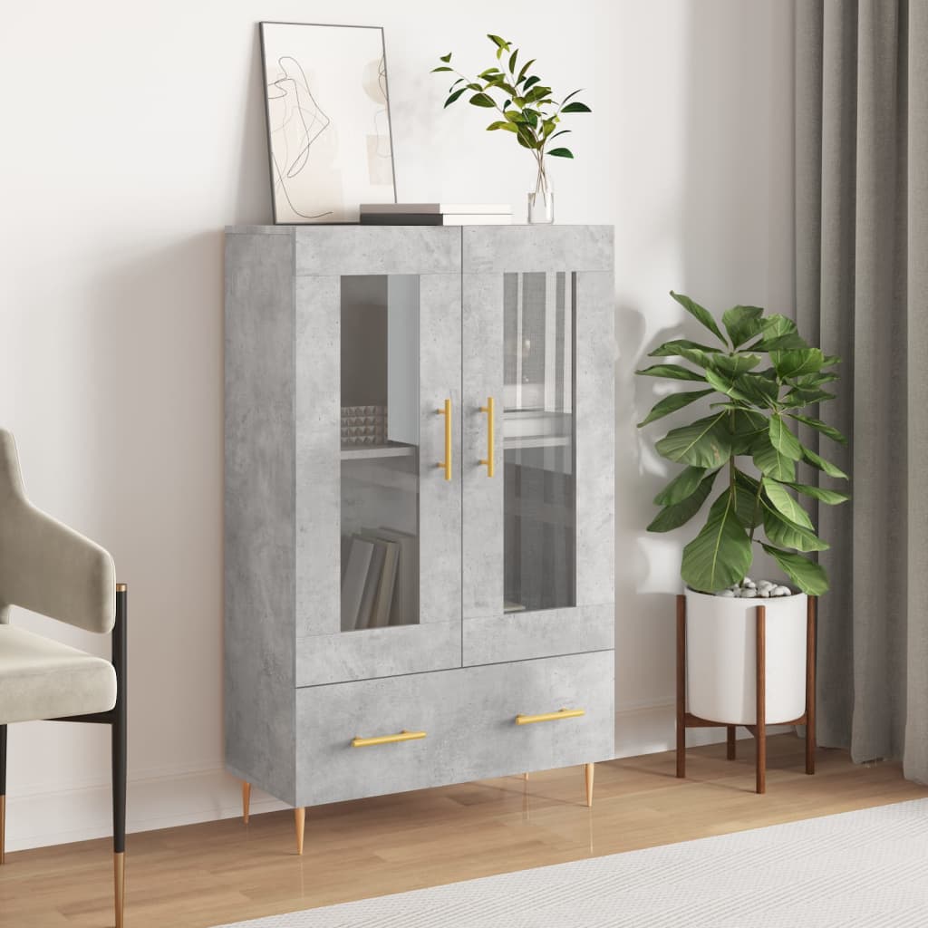 Armoire haute 69,5x31x115 cm en dérivé du bois, couleur chêne