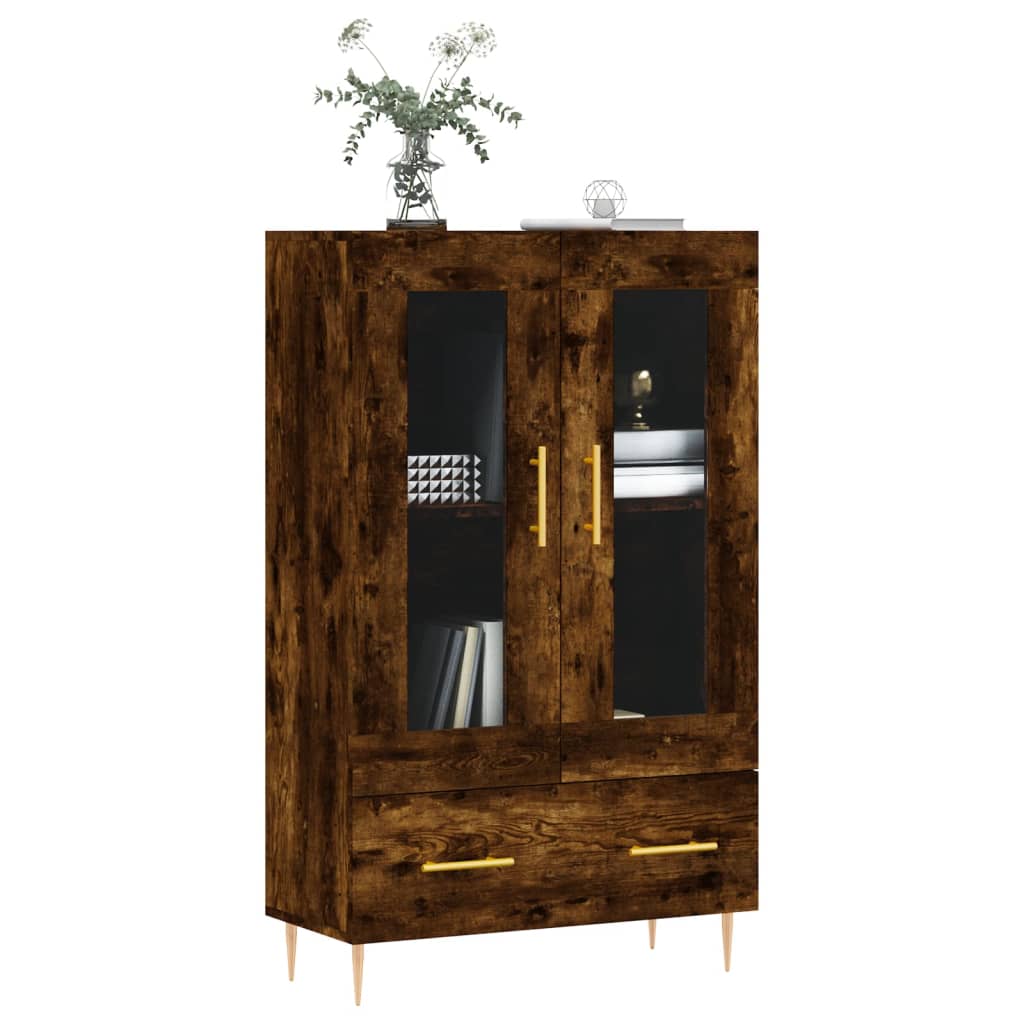 Armoire haute 69,5x31x115 cm en dérivé du bois, couleur chêne