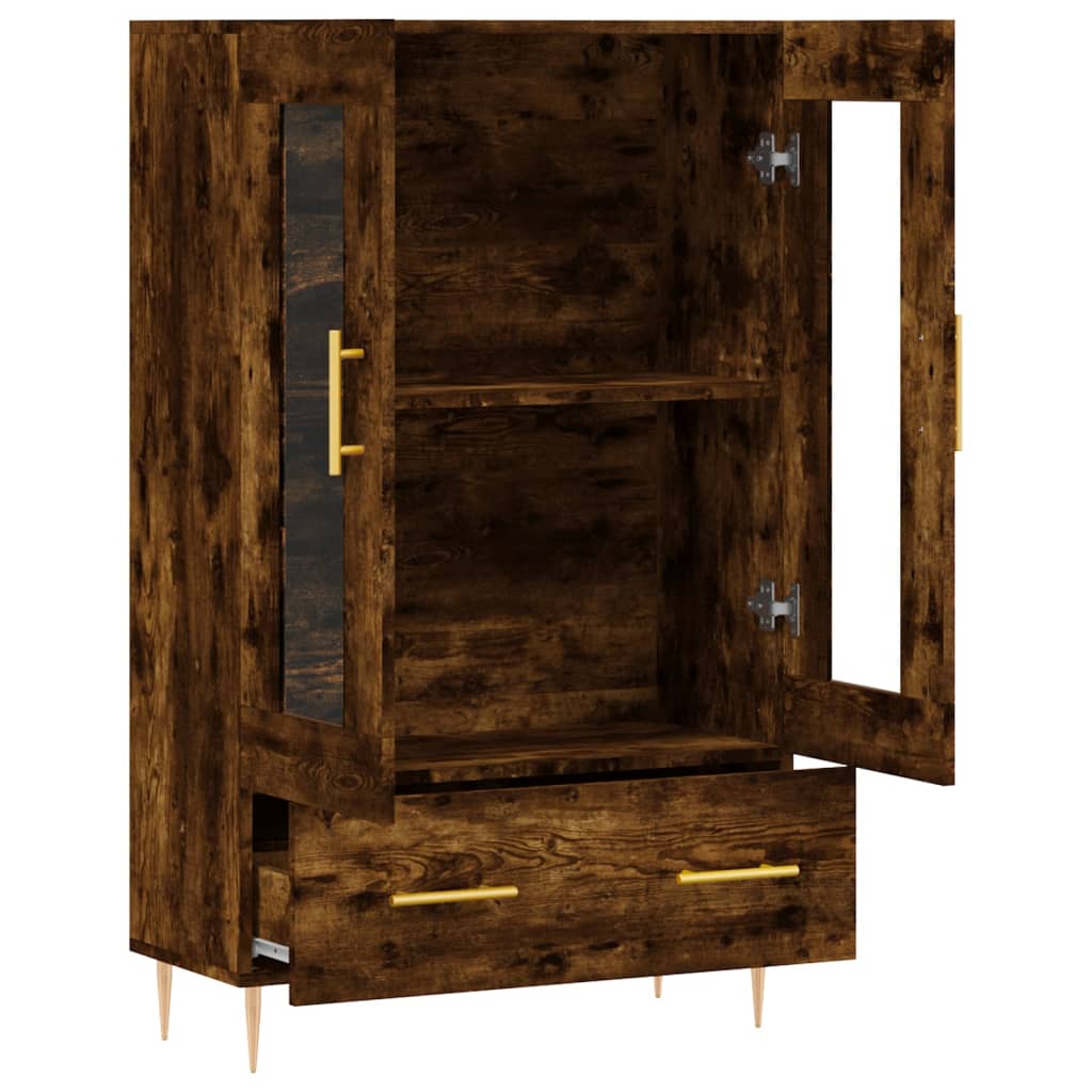 Armoire haute 69,5x31x115 cm en dérivé du bois, couleur chêne