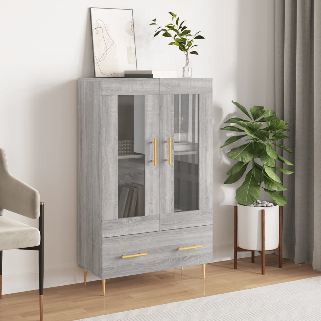 Armoire haute 69,5x31x115 cm en dérivé du bois, couleur chêne