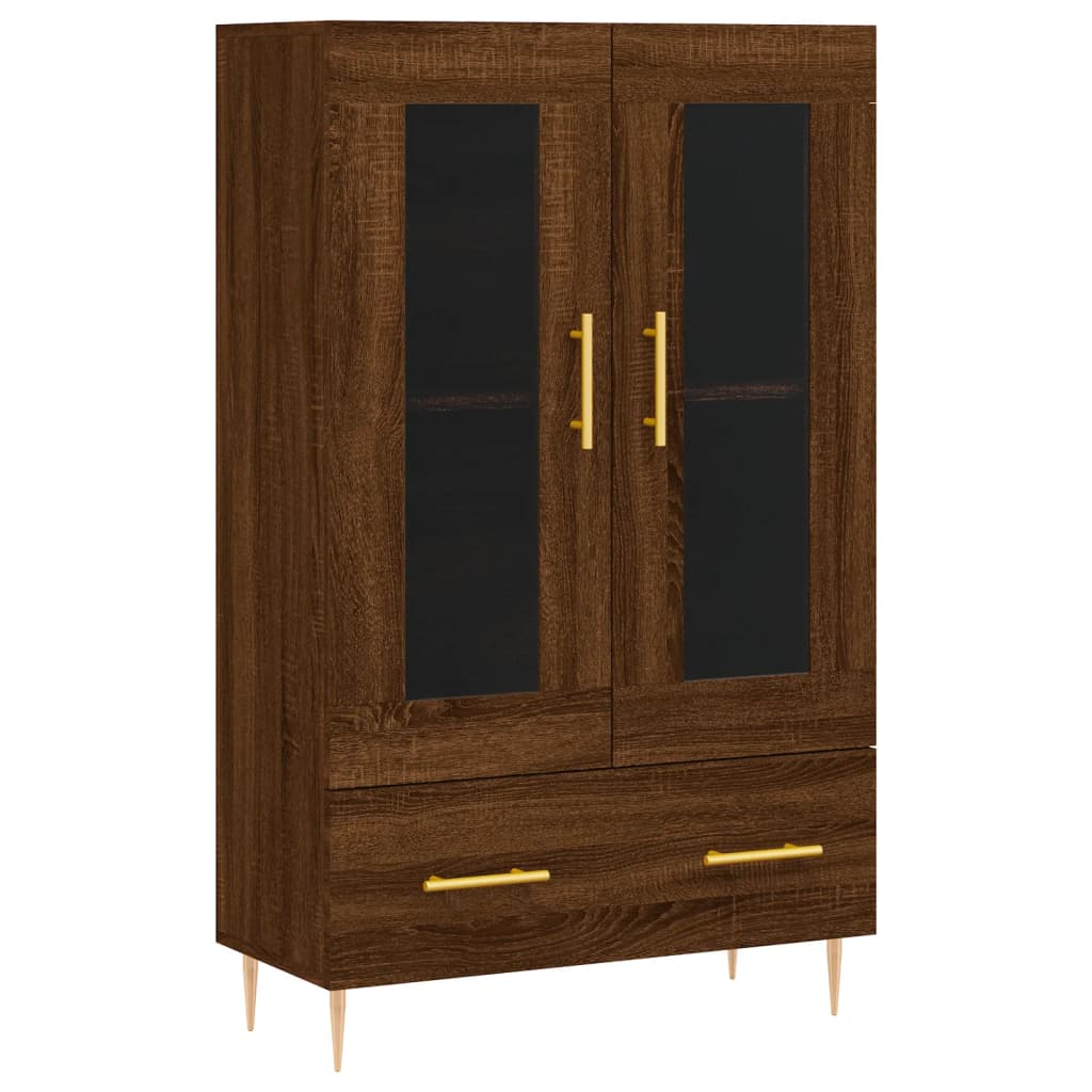 Armoire haute 69,5x31x115 cm en dérivé du bois, couleur chêne