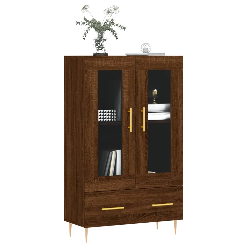 Armoire haute 69,5x31x115 cm en dérivé du bois, couleur chêne