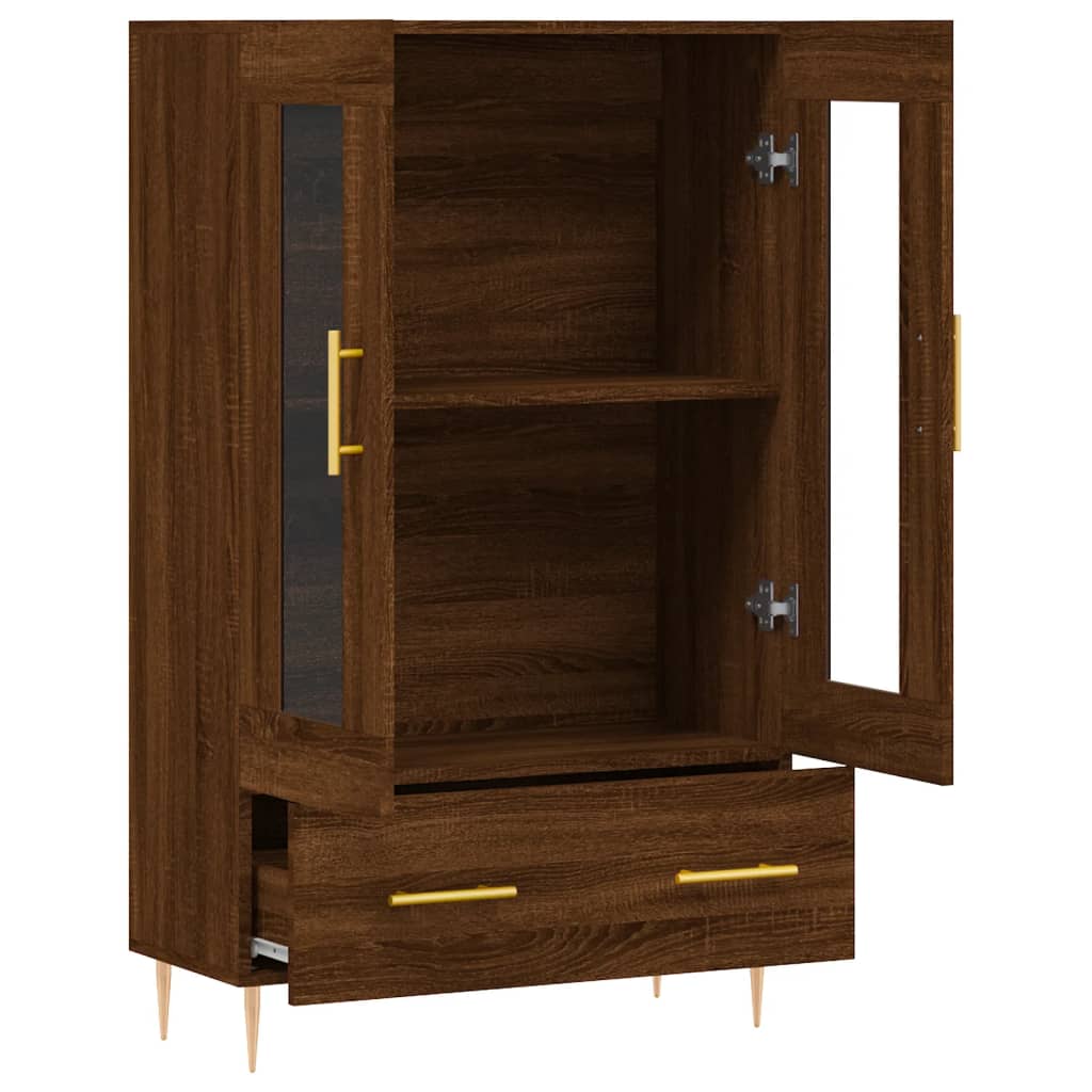 Armoire haute 69,5x31x115 cm en dérivé du bois, couleur chêne