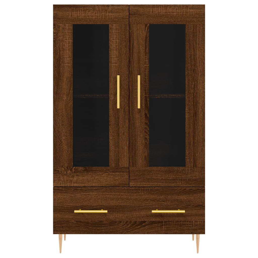 Armoire haute 69,5x31x115 cm en dérivé du bois, couleur chêne