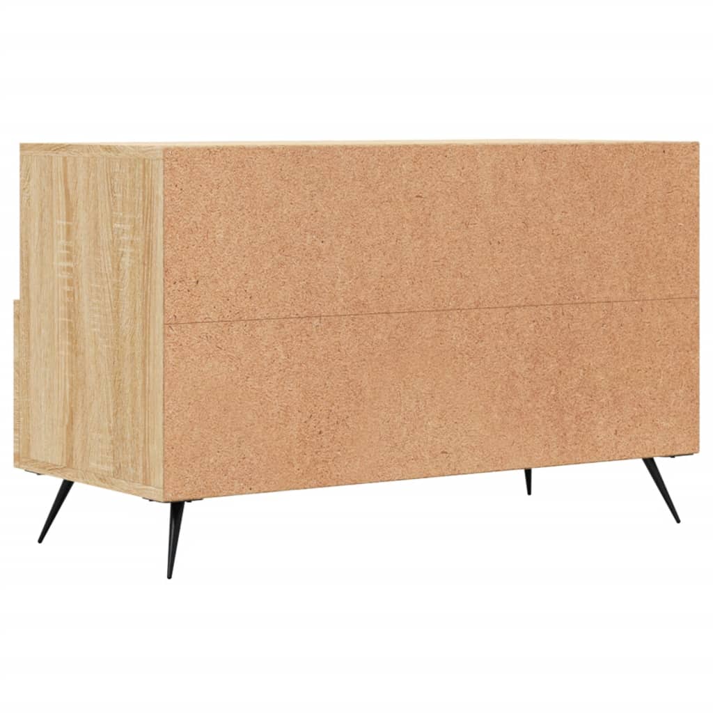 Meuble TV 80x36x50 cm ouvré en bois couleur chêne