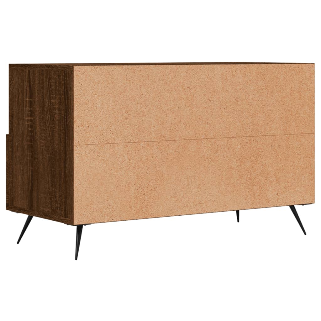 Meuble TV 80x36x50 cm ouvré en bois couleur chêne