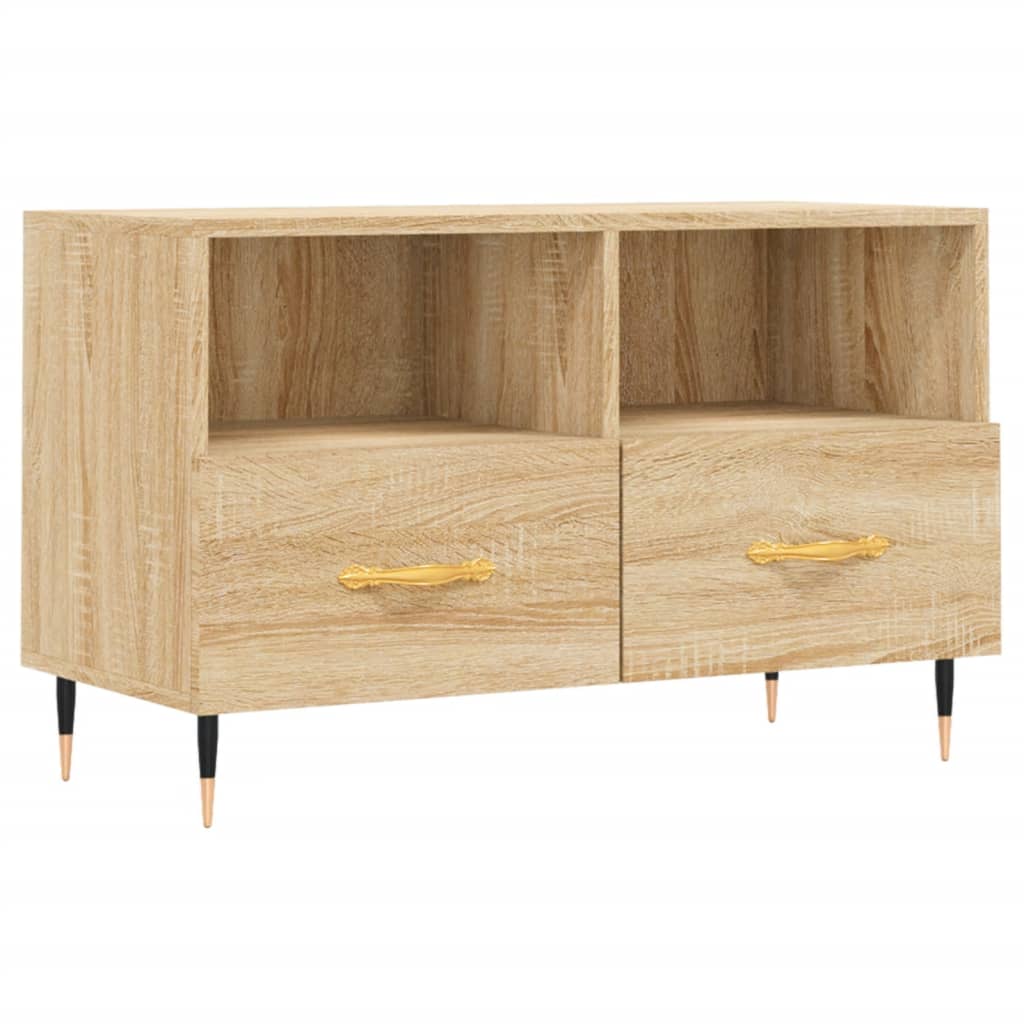 Tv-meubel 80x36x50 cm bewerkt hout eikenkleurig