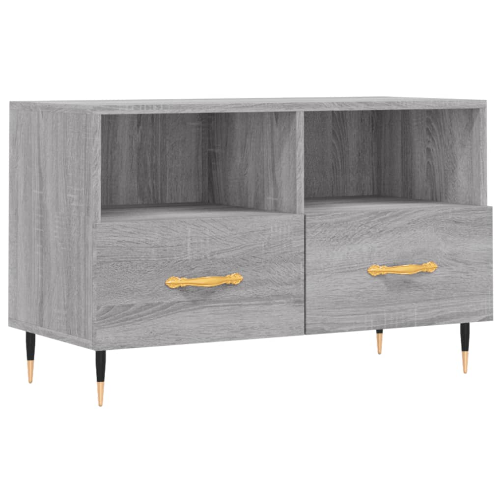 Tv-meubel 80x36x50 cm bewerkt hout eikenkleurig