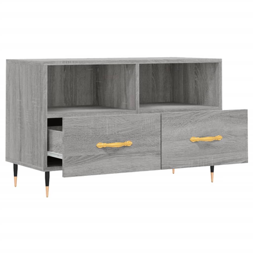 Tv-meubel 80x36x50 cm bewerkt hout eikenkleurig