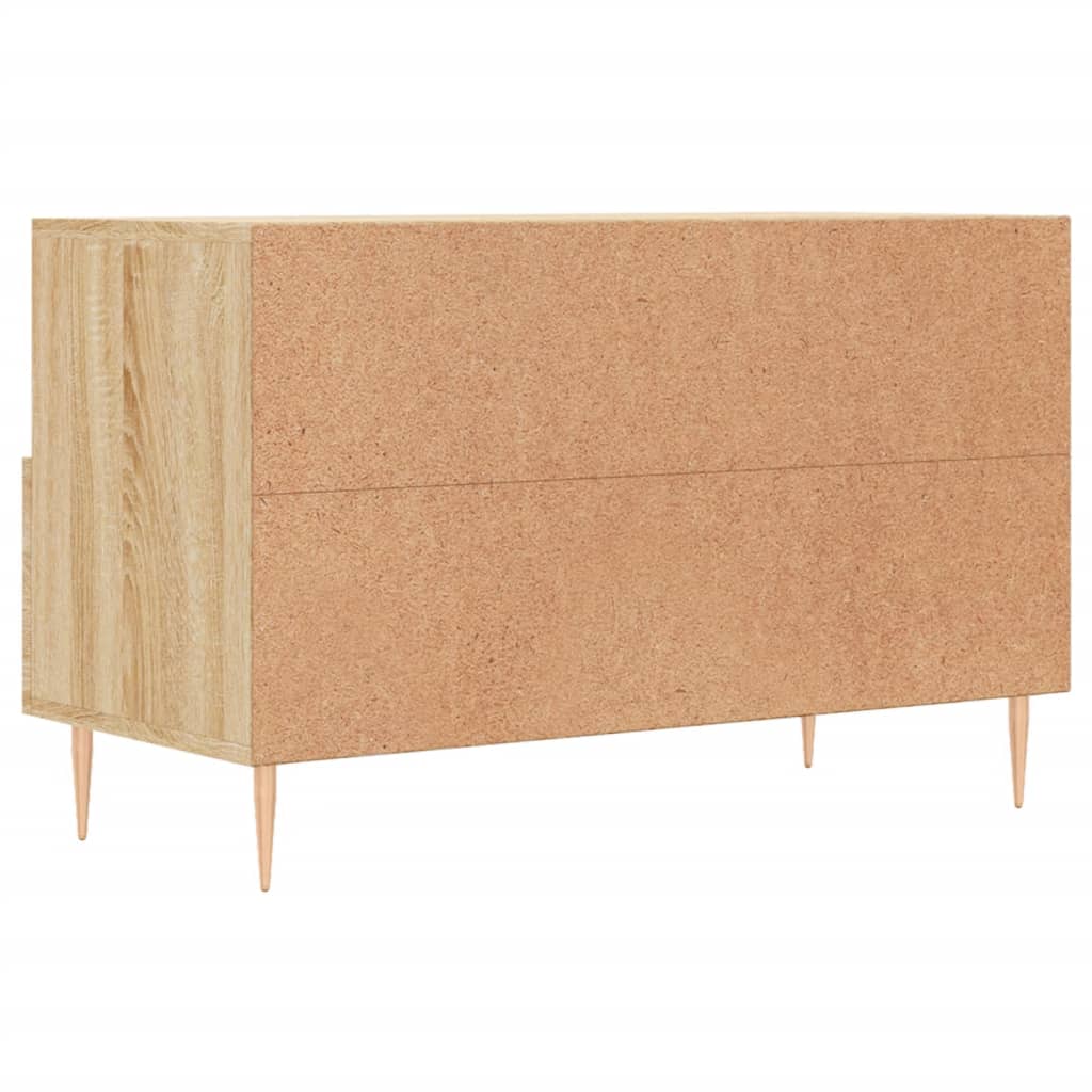 Meuble TV 80x36x50 cm ouvré en bois couleur chêne