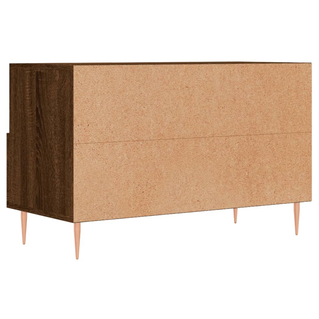 Meuble TV 80x36x50 cm ouvré en bois couleur chêne