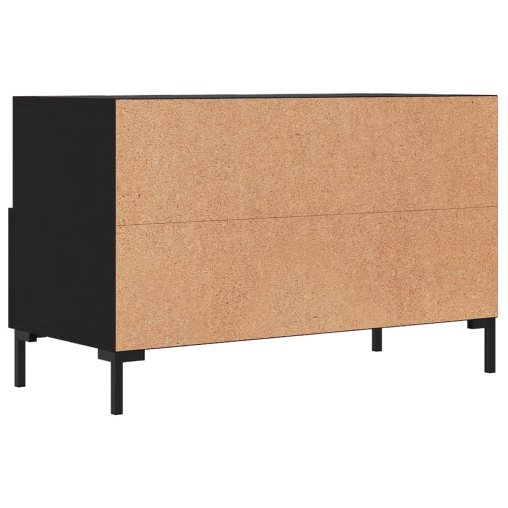 Meuble TV 80x36x50 cm ouvré en bois couleur chêne