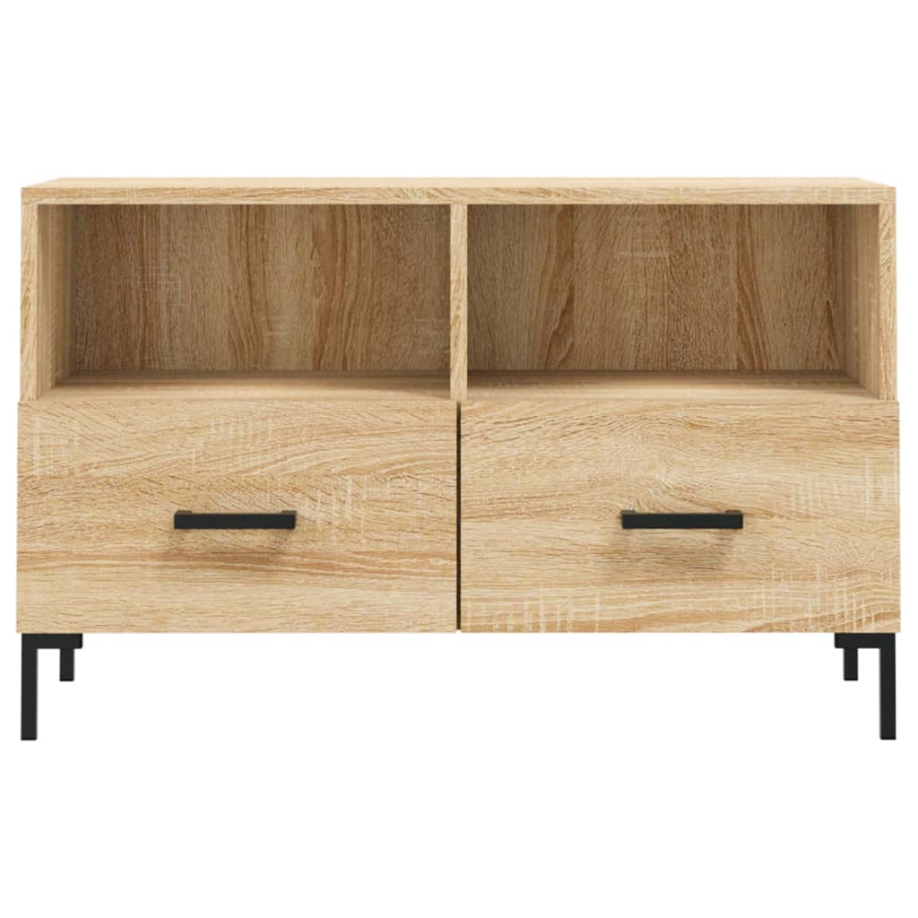 Tv-meubel 80x36x50 cm bewerkt hout eikenkleurig