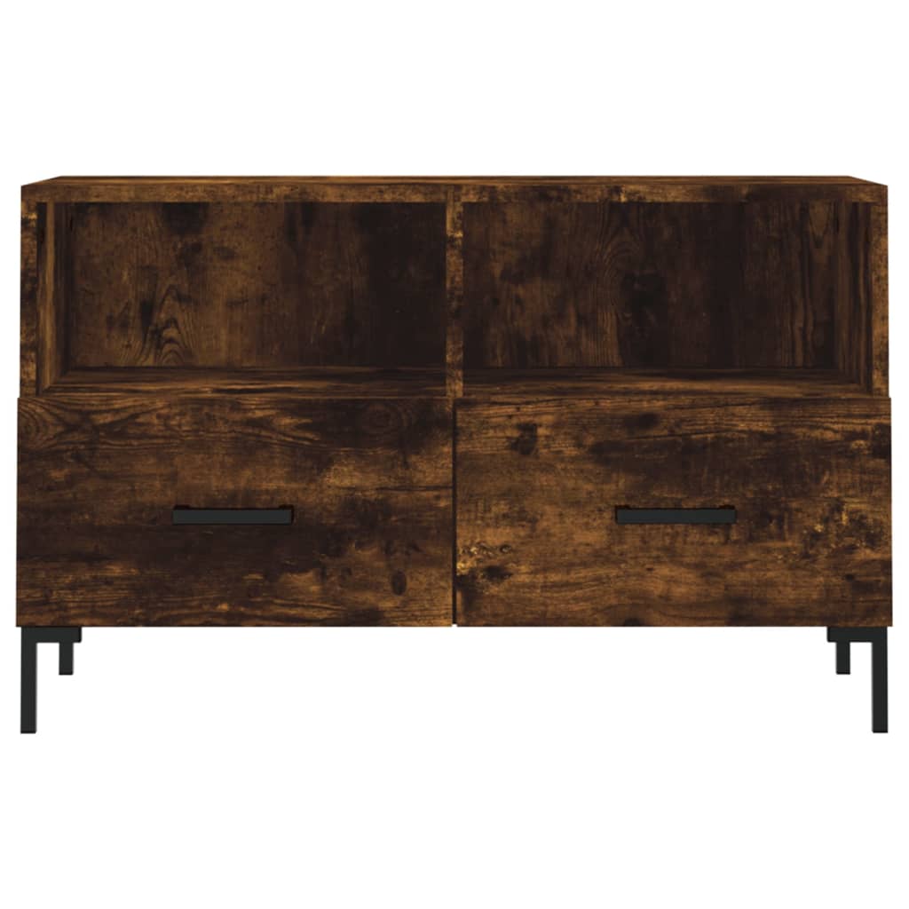 Meuble TV 80x36x50 cm ouvré en bois couleur chêne