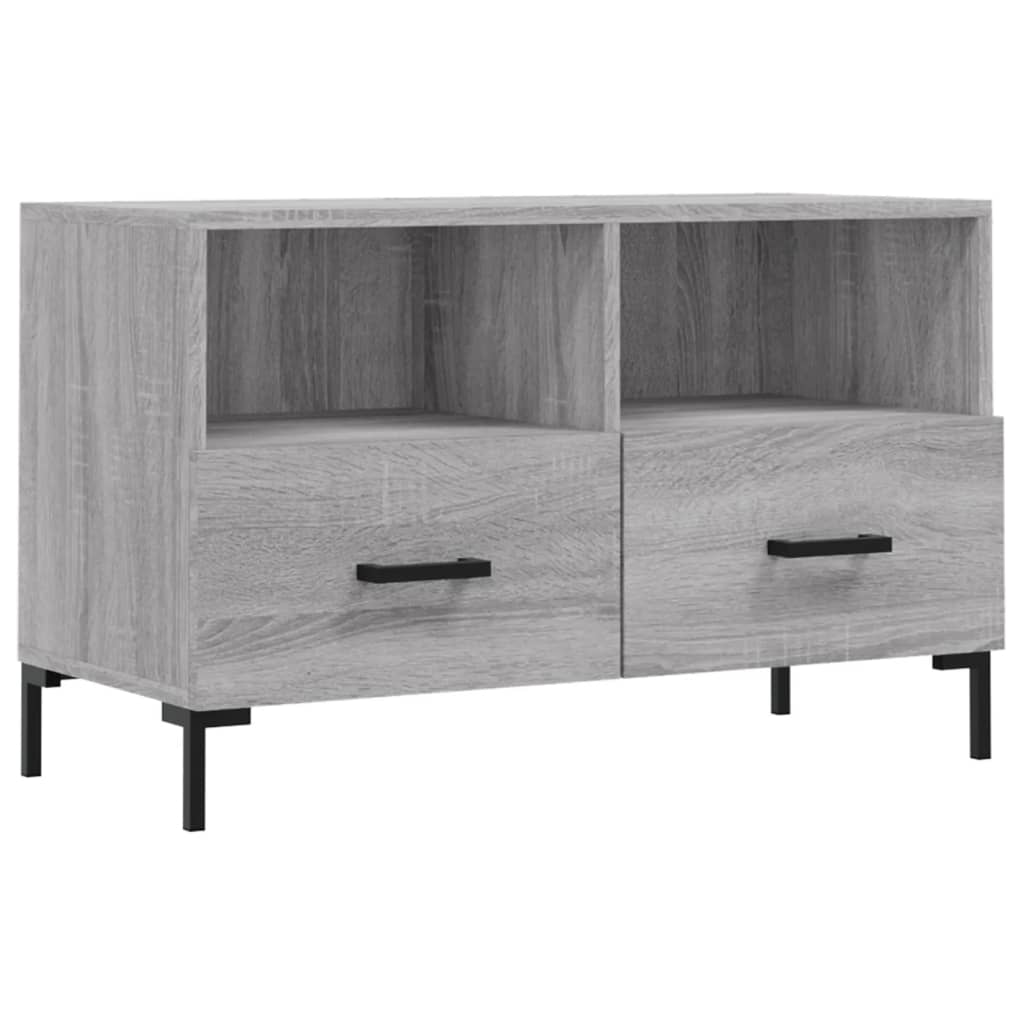 Meuble TV 80x36x50 cm ouvré en bois couleur chêne