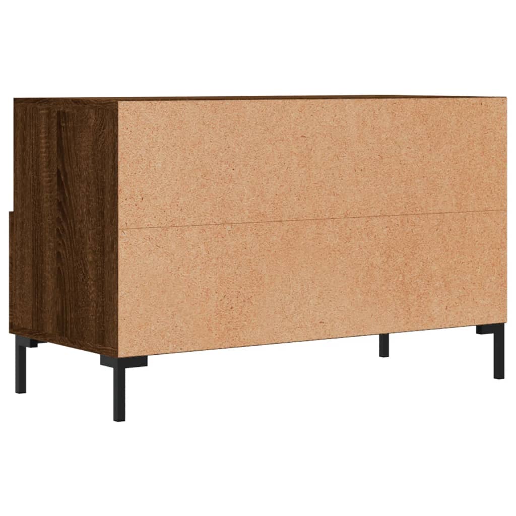 Meuble TV 80x36x50 cm ouvré en bois couleur chêne