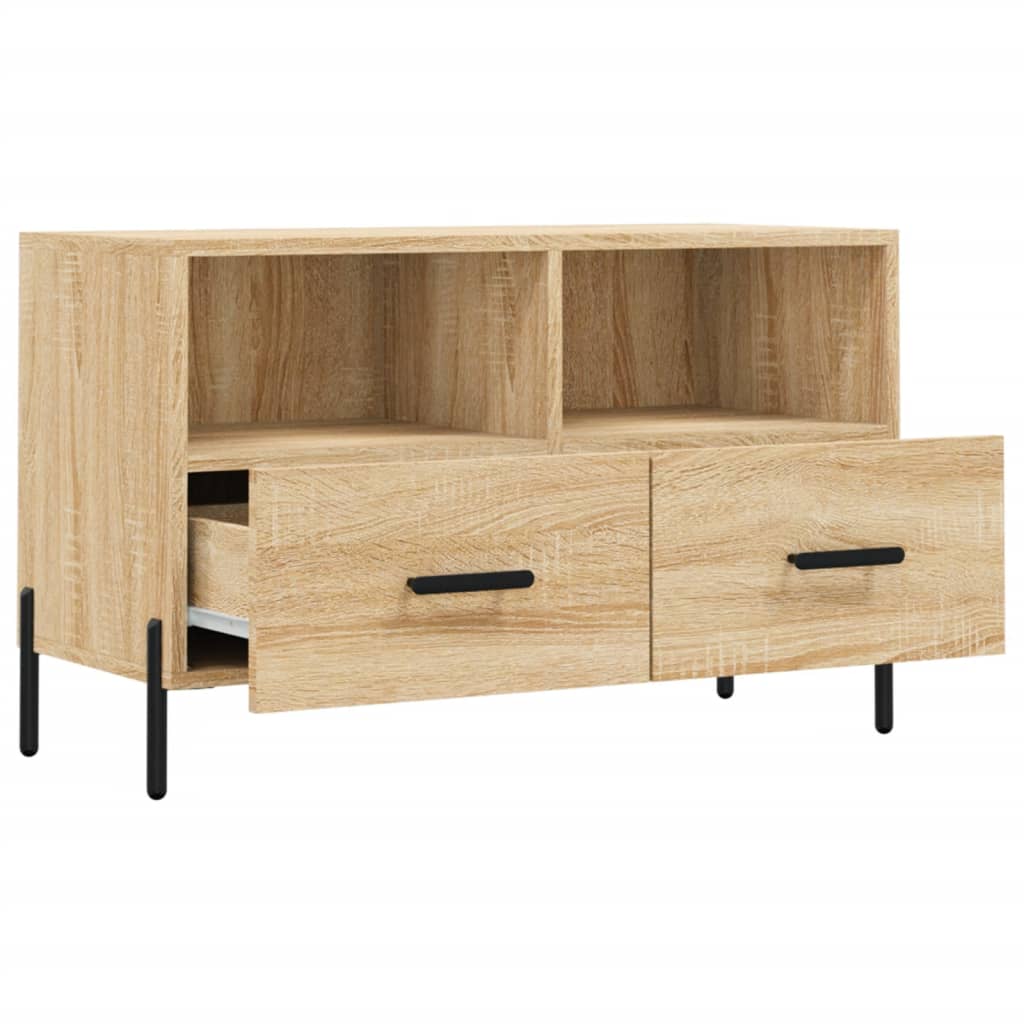 Meuble TV 80x36x50 cm en bois travaillé