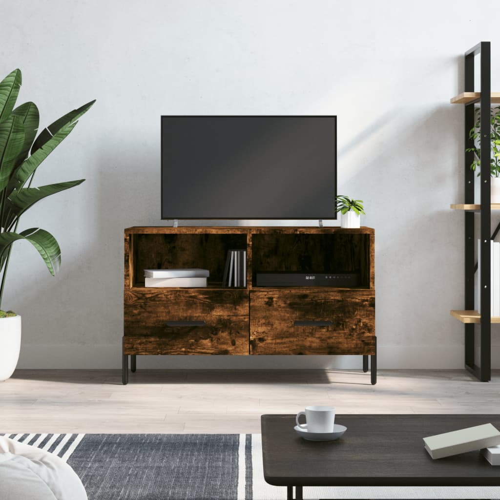 Meuble TV 80x36x50 cm en bois travaillé