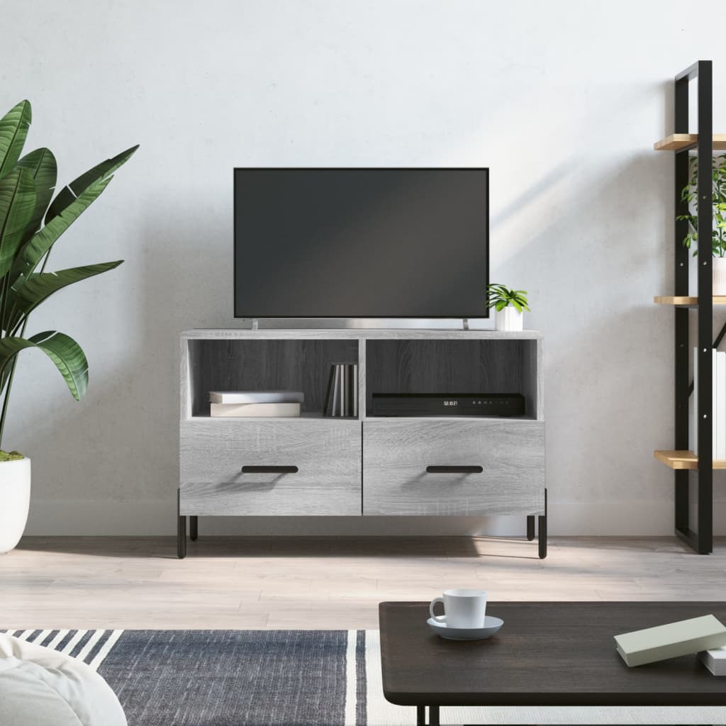 Meuble TV 80x36x50 cm en bois travaillé