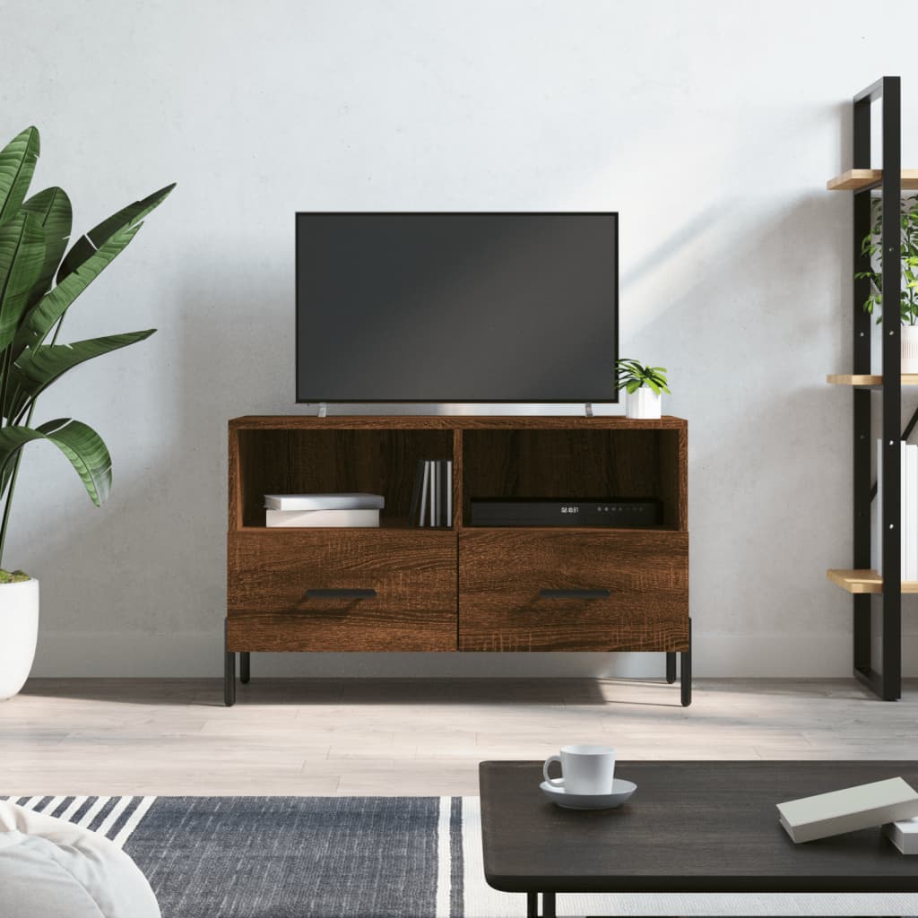 Meuble TV 80x36x50 cm en bois travaillé