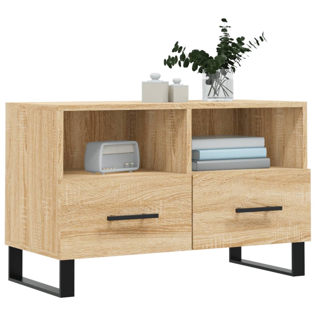 Meuble TV 80x36x50 cm en bois travaillé