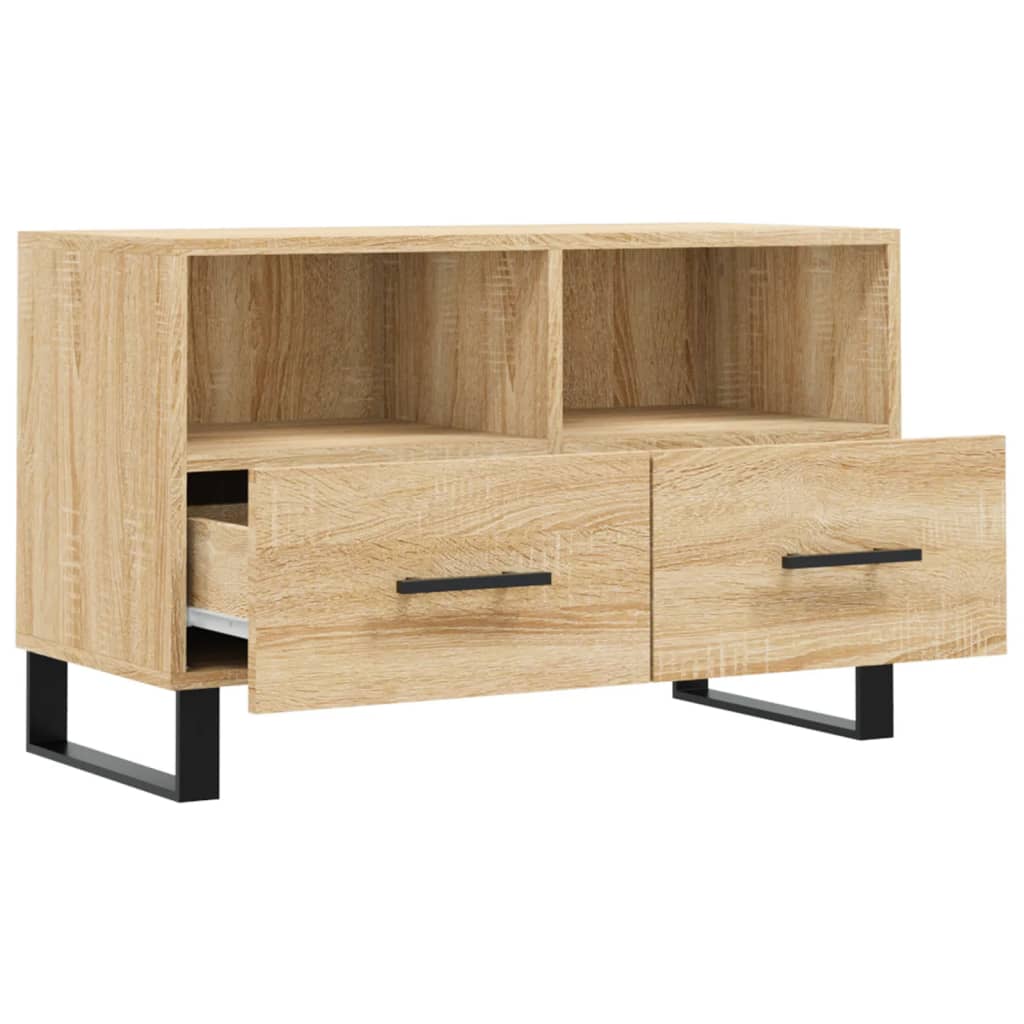 Meuble TV 80x36x50 cm en bois travaillé