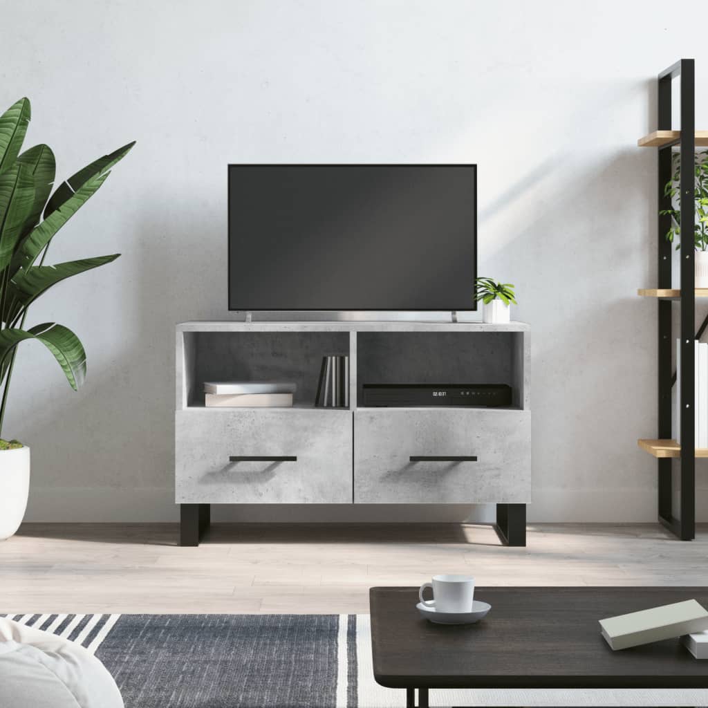 Meuble TV 80x36x50 cm en bois travaillé