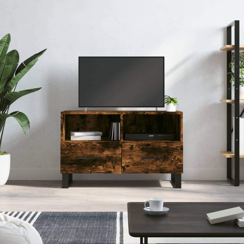 Meuble TV 80x36x50 cm en bois travaillé