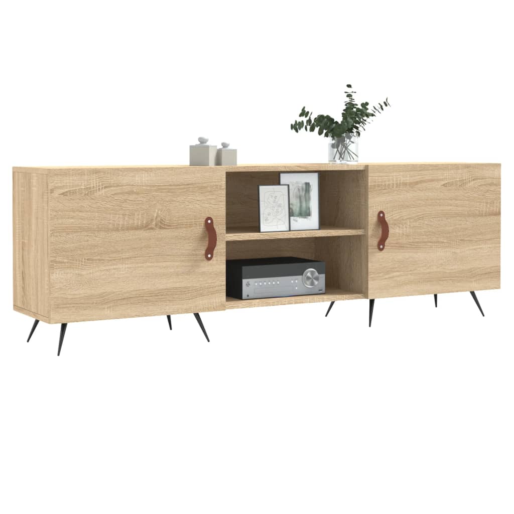 Meuble TV 150x30x50 cm en bois travaillé