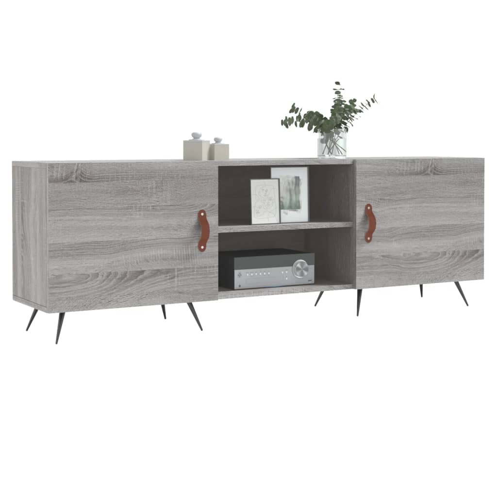 Meuble TV 150x30x50 cm en bois travaillé