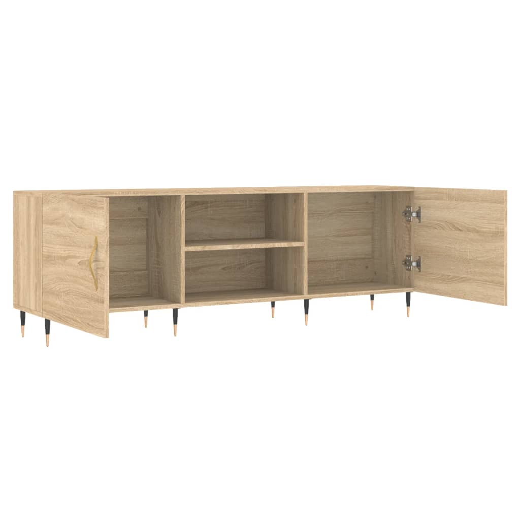 Meuble TV 150x30x50 cm en bois travaillé