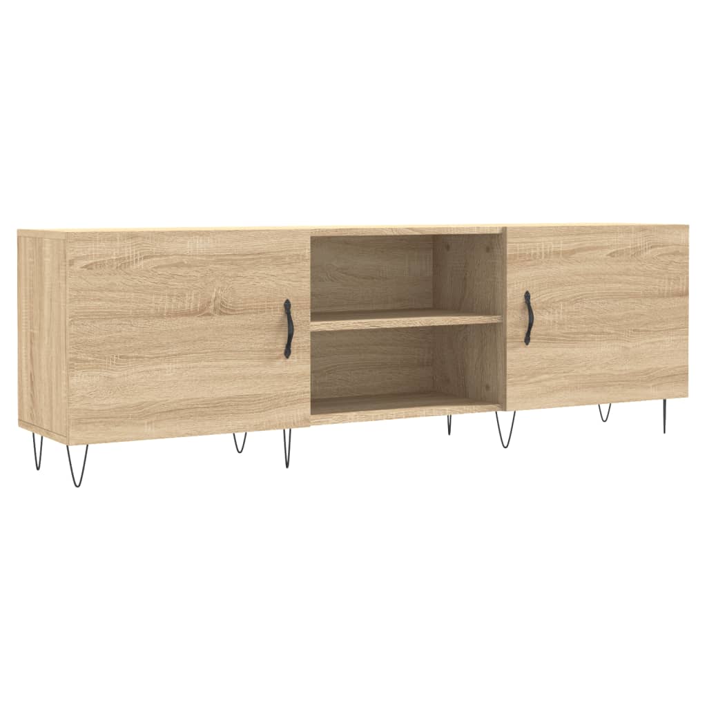 Tv-meubel 150x30x50 cm bewerkt hout zwart