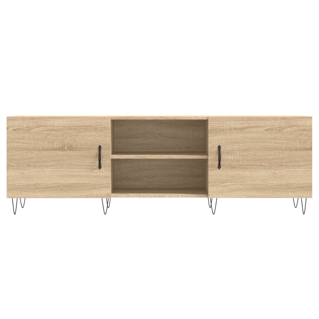 Tv-meubel 150x30x50 cm bewerkt hout zwart