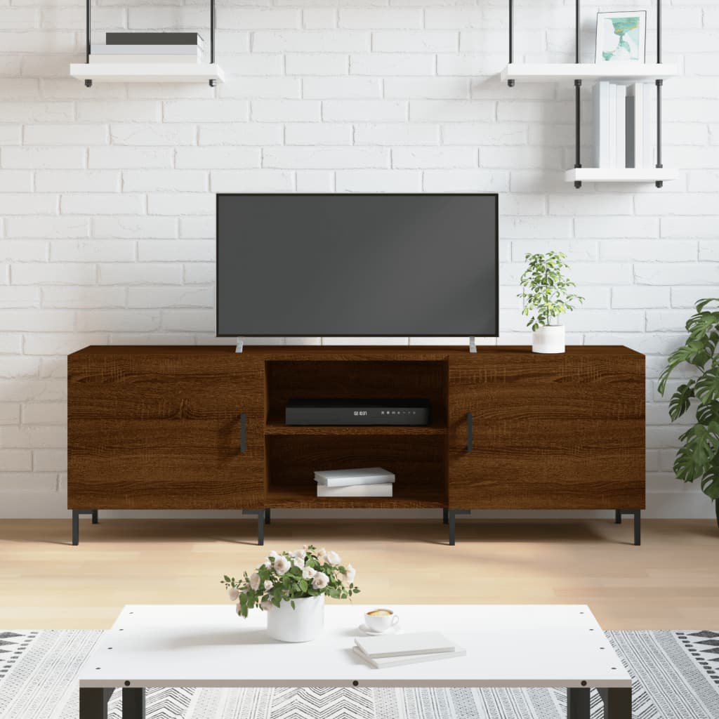 Tv-meubel 150x30x50 cm bewerkt hout eikenkleurig