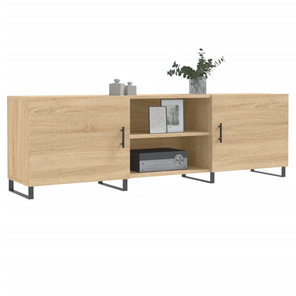 Tv-meubel 150x30x50 cm bewerkt hout bruin eikenkleur