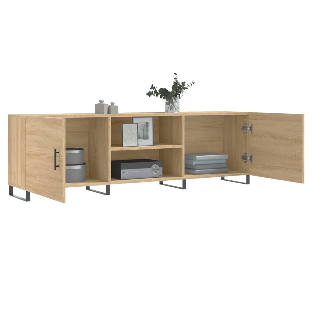 Tv-meubel 150x30x50 cm bewerkt hout bruin eikenkleur