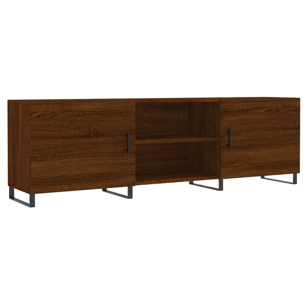 Meuble TV 150x30x50 cm finition bois couleur chêne marron