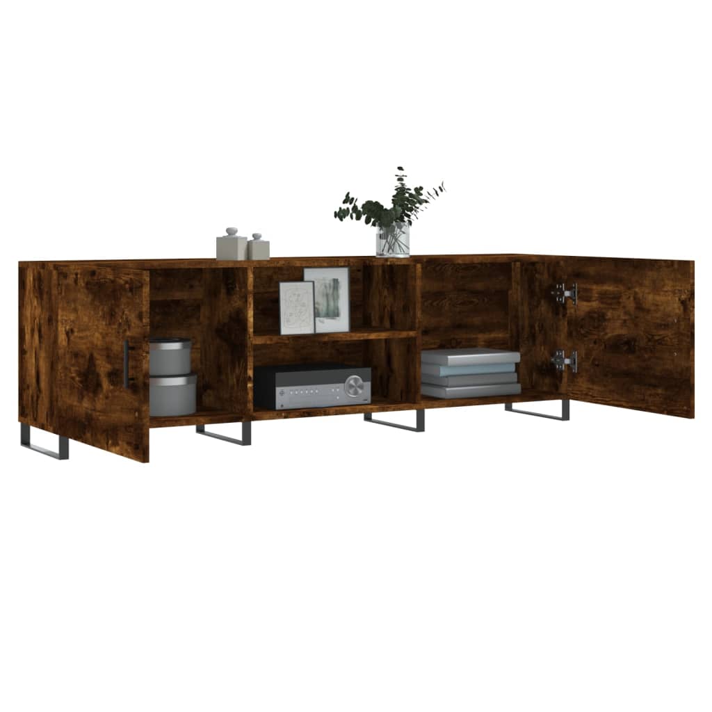 Meuble TV 150x30x50 cm finition bois couleur chêne marron