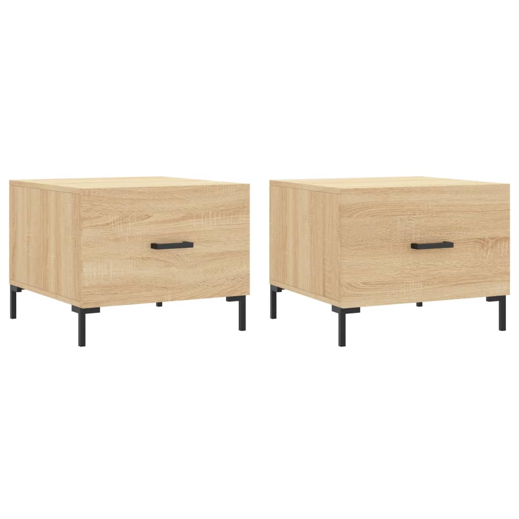 Tables basses 2 pcs 50x50x40 cm bois fini