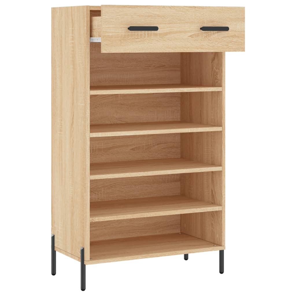 Schoenenkast 60x35x105 cm bewerkt hout bruin eikenkleur