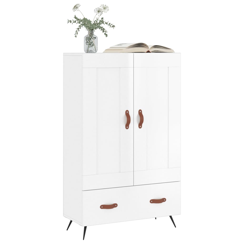 Armoire haute 69,5x31x115 cm en dérivé du bois, couleur chêne