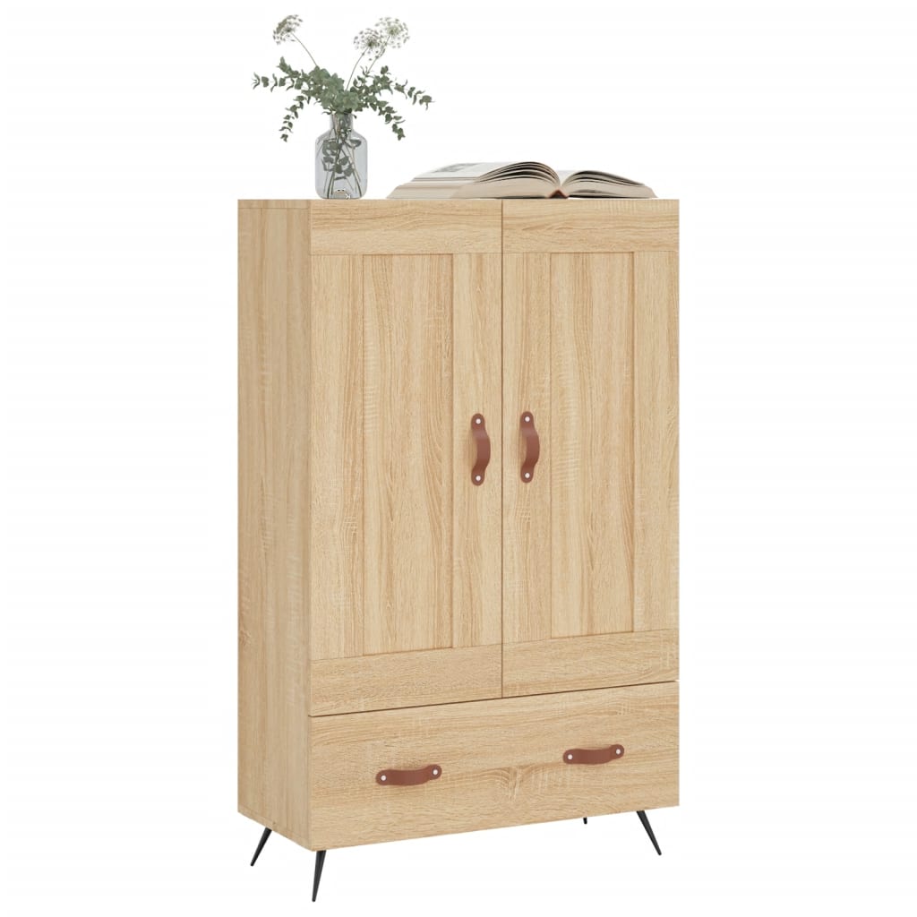 Armoire haute 69,5x31x115 cm en dérivé du bois, couleur chêne