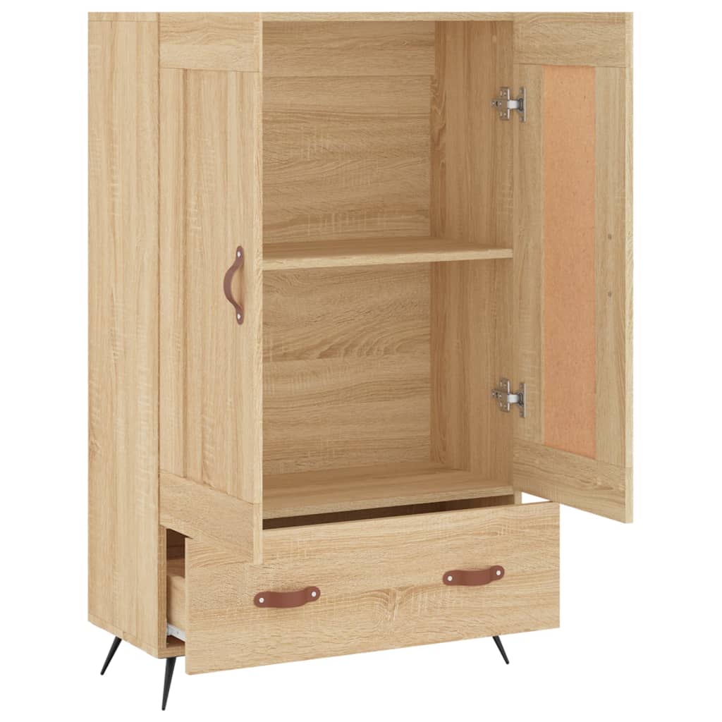 Armoire haute 69,5x31x115 cm en dérivé du bois, couleur chêne