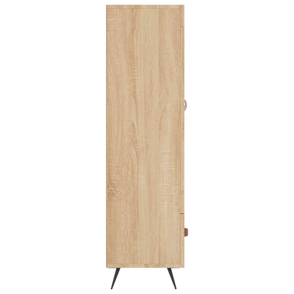 Hoge kast 69,5x31x115 cm bewerkt hout eikenkleurig