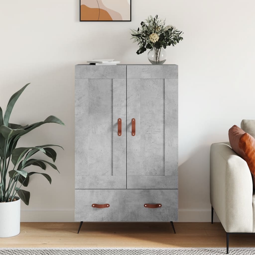 Armoire haute 69,5x31x115 cm en dérivé du bois, couleur chêne