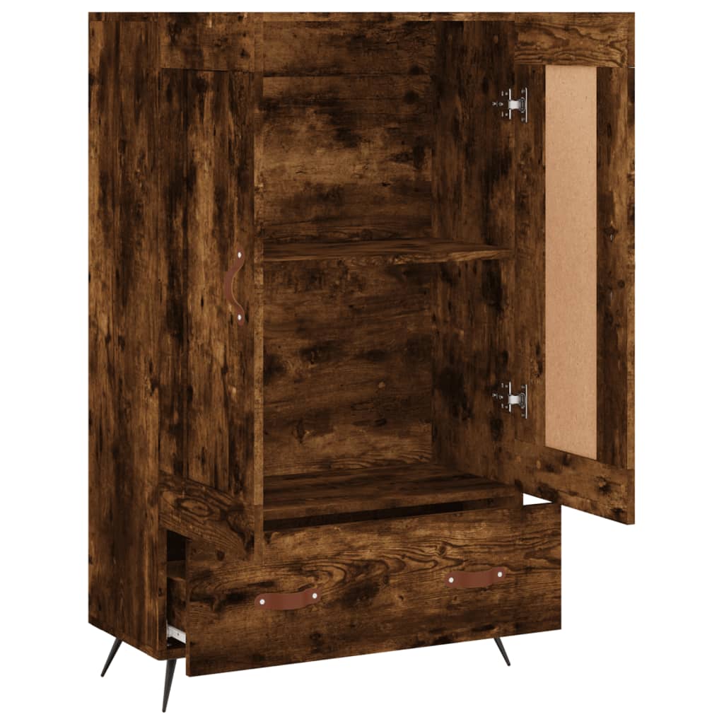 Armoire haute 69,5x31x115 cm en dérivé du bois, couleur chêne