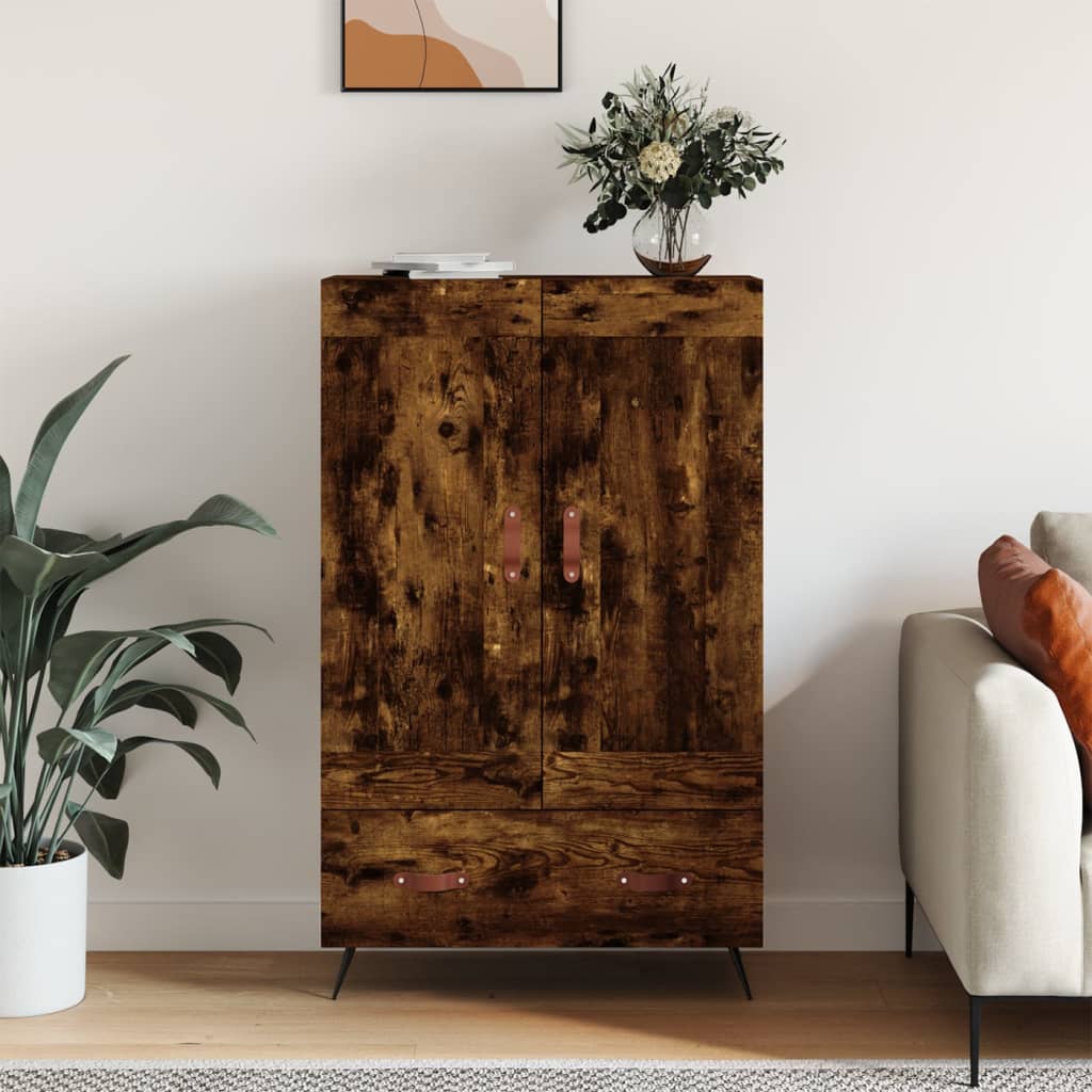 Armoire haute 69,5x31x115 cm en dérivé du bois, couleur chêne